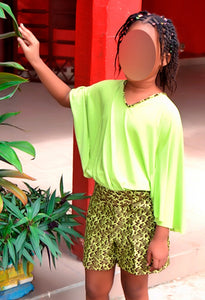 Ensemble short fille tissu wax