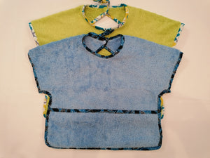 Lot de 2 bavoirs bébé à manches-tissu coton imprimé (wax).