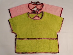 Lot de 2 bavoirs bébé à manches-tissu coton imprimé (wax).