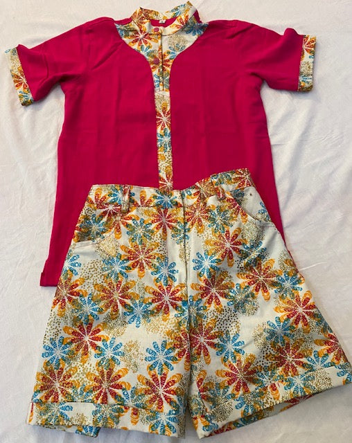 Ensemble short fille tissus WAX