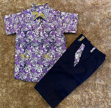 Charger l&#39;image dans la galerie, Ensemble bermuda et chemise tissu wax
