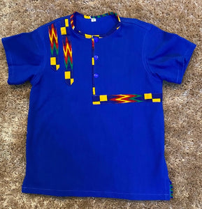 Ensemble bermuda et polo tissus wax
